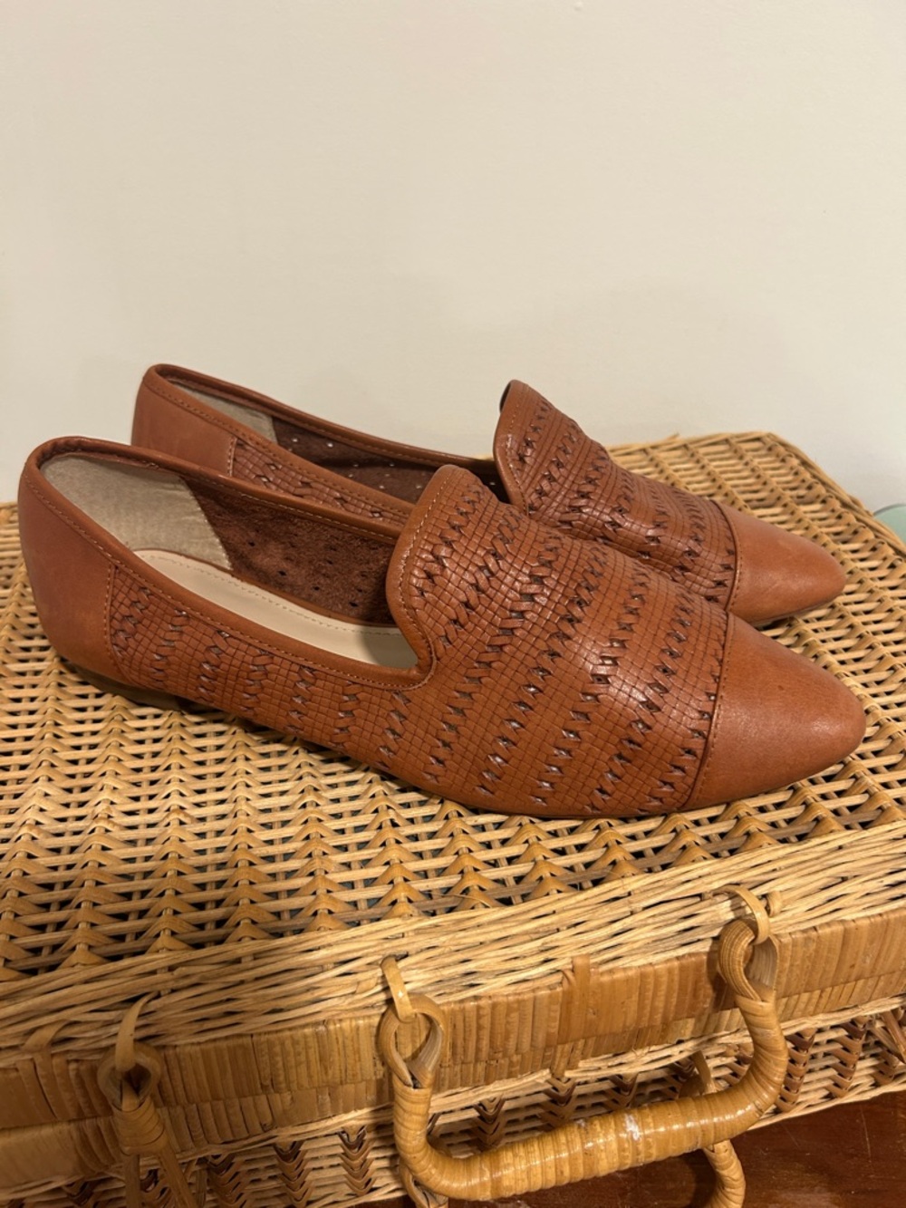 Essex Lane soft woven leather El Palmina mules size 9